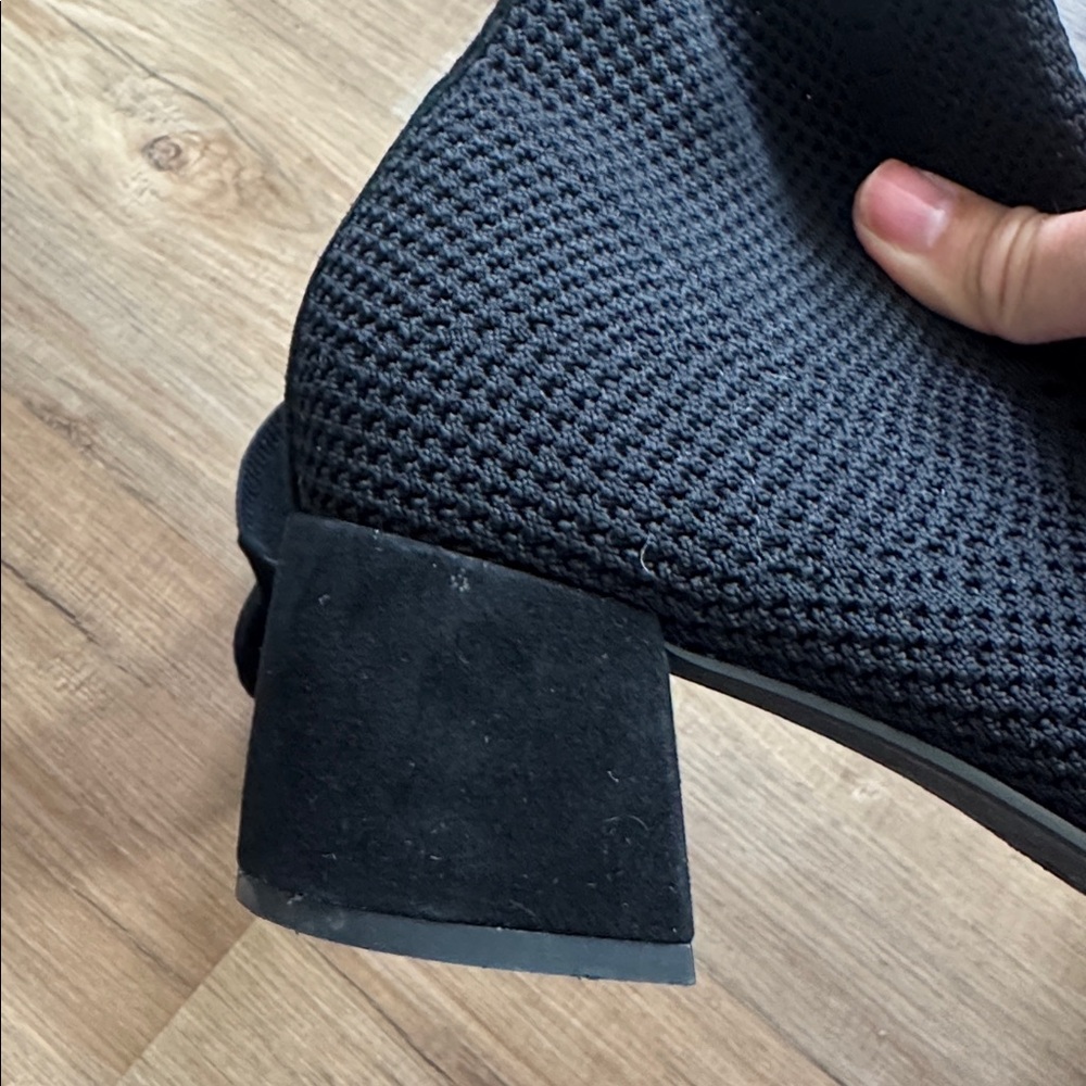 Eileen Fisher Honey Black Knit Block Heel Ankle Booties 9.5 $235 - Picture 5 of 7